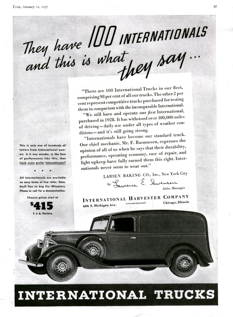 1937 International Auto Advertising